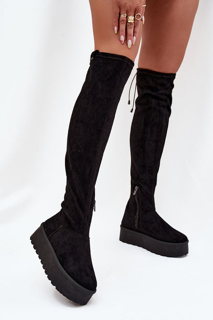 Luxury over-the-knee thigh-high boots for women by Step in Style, crafted from faux suede with a stylish platform design.