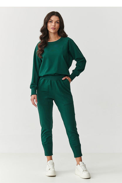 Luxury women's Makadamia tracksuit set in a comfortable cotton blend, perfect for stylish casual wear.