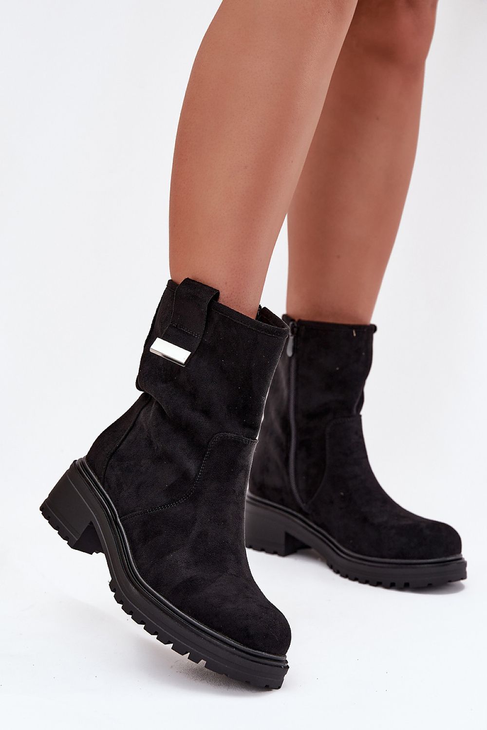 Luxury women's faux suede ankle boots by Step in Style featuring a stylish zipper closure and warm fleece lining, perfect for enhancing your fashionable winter wardrobe.