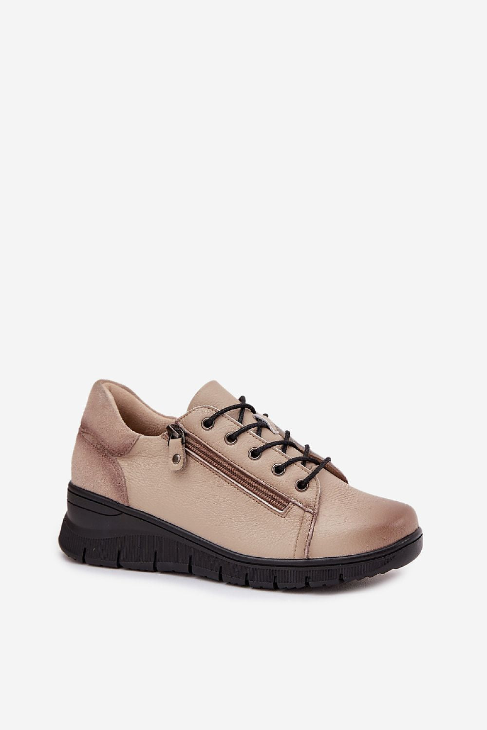 Stylish Vinceza wedge heel women’s shoes designed for all-day wear, featuring a comfortable leather insole and fashionable side zip.