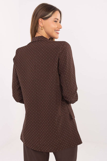 Close-up of the decorative sequins on Italy Moda's women's blazer, reflecting light and adding sophistication for formal occasions.