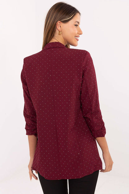 Full-length shot of Italy Moda's glamorous sequin blazer, emphasising its feminine design and ideal fit for formal events.