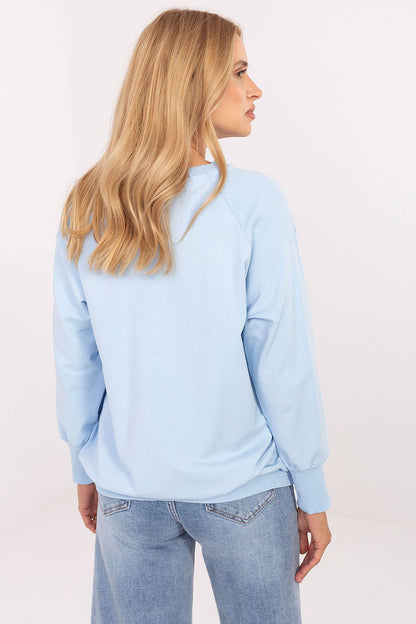 Luxurious women's blouse in a cotton-spandex blend by Relevance, featuring stylish embellishments and an adjustable fit, combining comfort and elegance for daily wear.