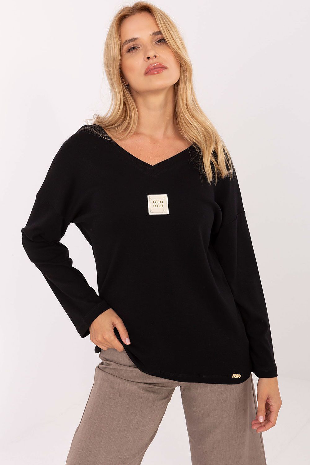 Luxury Women's Cotton Spandex Blouse by Relevance, Size EU 0, featuring an elegant fit and premium comfort.