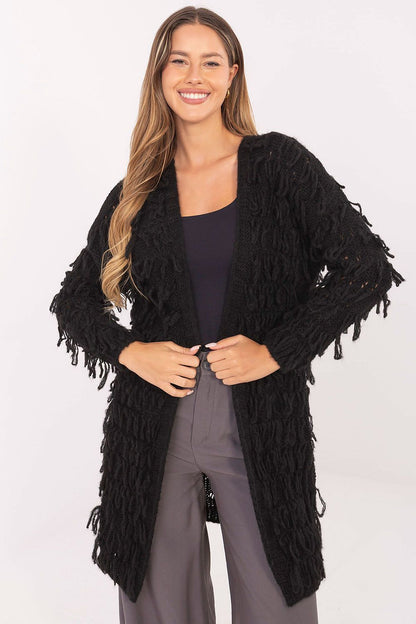 Elegant Rue Paris Luxurious Cardigan showcasing a soft polyacrylic blend, perfect for stylish layering.