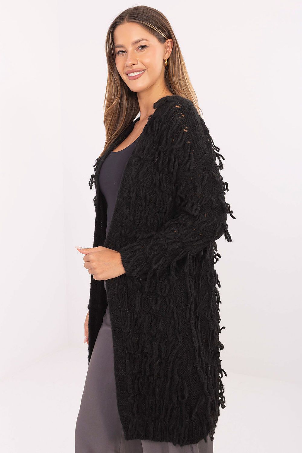 Sophisticated Rue Paris Luxurious Cardigan in EU Size 0, crafted from a plush blend of materials for comfort and elegance.