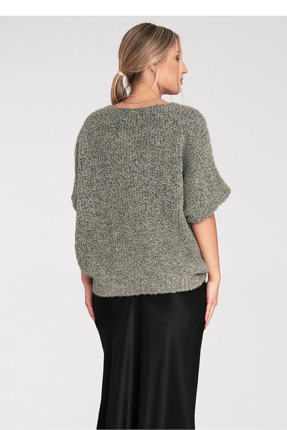 Elegant Figl short sleeve sweater displaying a refined acrylic, spandex, and wool composition, perfectly tailored in EU size 0.