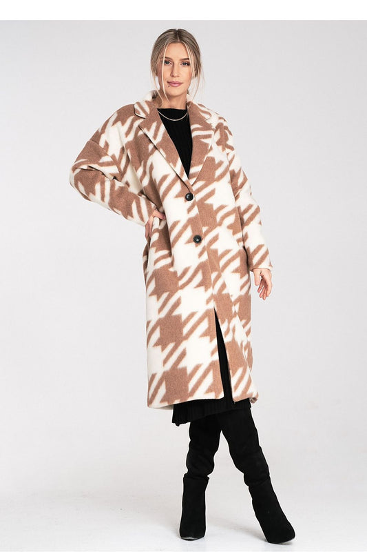 Elegant Luxury Polyester Long Coat by Figl, EU Size 0, showcasing chic design and perfect fit for sophisticated style.
