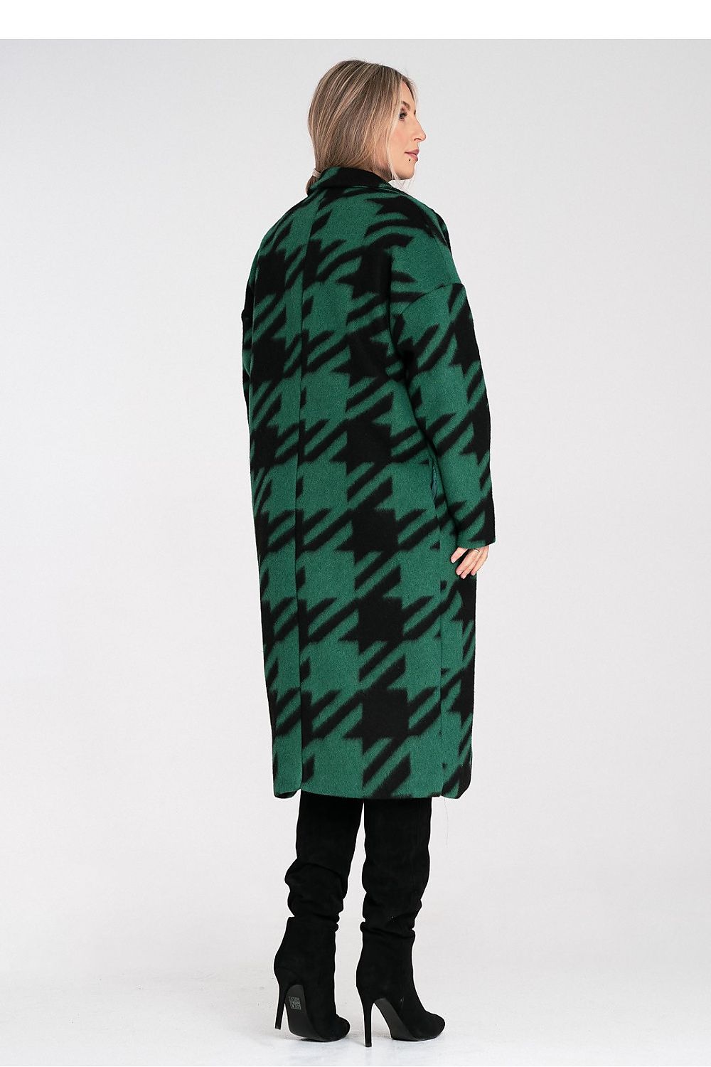 Luxury Polyester Long Coat by Figl in EU Size 0, showcasing chic design and elegant silhouette.