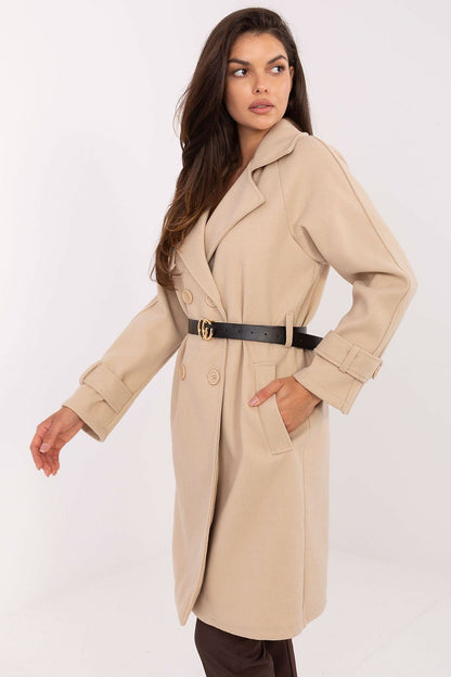 Elegant Rue Paris polyester coat in EU 0 size, showcasing premium quality and luxurious design, ideal for sophisticated style.