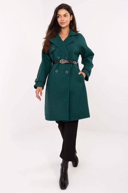 Front view of the Elegant Rue Paris polyester coat, elegantly tailored in EU 0 size, perfect for chic winter ensembles.