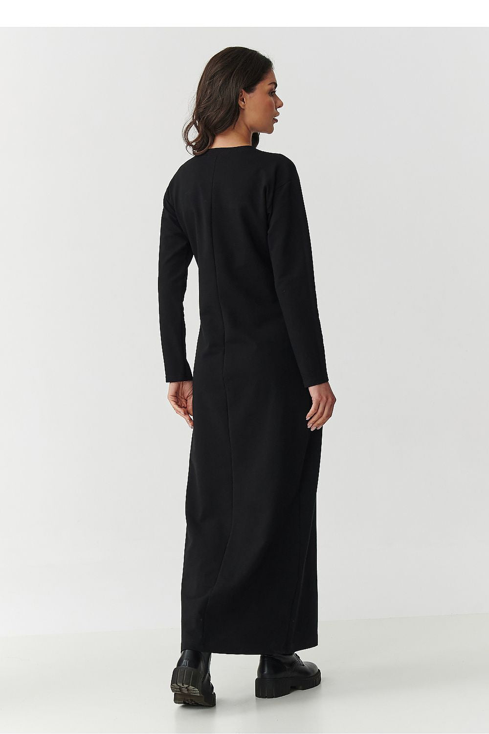 Close-up view of the premium fabric of the Makadamia Cotton Spandex Daydress for women, highlighting the elegant texture and comfortable fit.