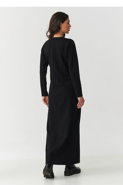 Close-up view of the premium fabric of the Makadamia Cotton Spandex Daydress for women, highlighting the elegant texture and comfortable fit.