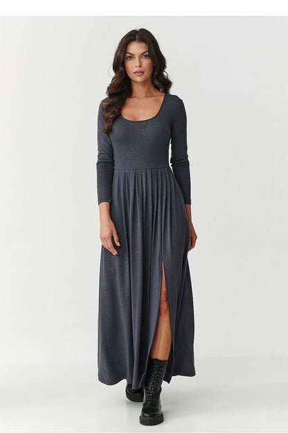 Luxurious Makadamia Daydress displayed in an elegant setting, showcasing the exquisite viscose blend material suitable for sizes EU 36-42.