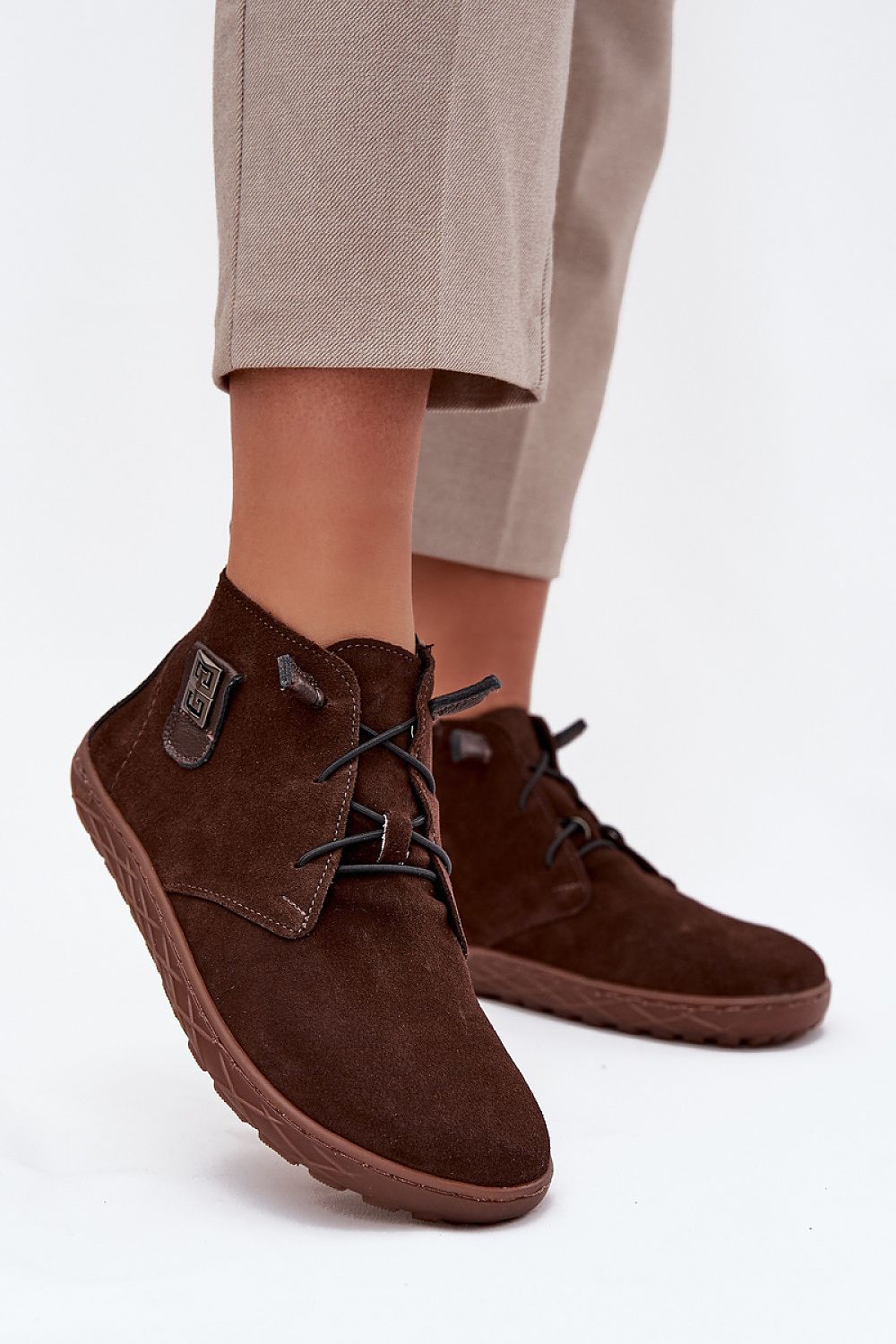 Elegant suede leather half shoes by Step in Style, featuring a sophisticated design and luxurious comfort, available in sizes EU 36-41.