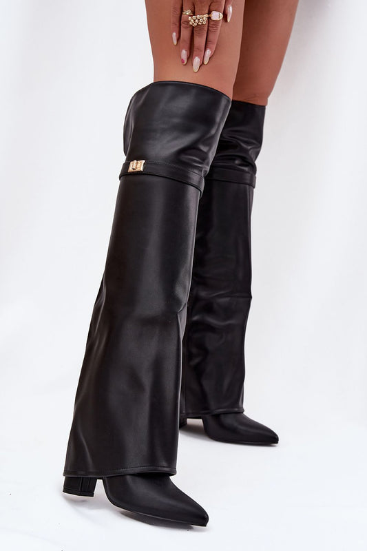 Luxurious pair of artificial leather heel boots with a stunning 11cm high heel, designed by Step in style. Perfect winter boot covers available in EU sizes 36-41.