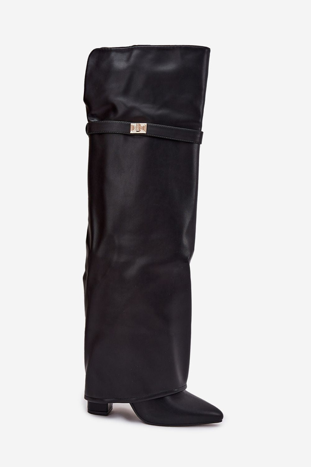 Sleek Luxury Artificial Leather Heel Boots designed by Step in Style, featuring an 11cm high heel and stylish boot covers perfect for winter wear.