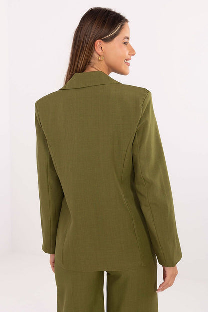 Rue Paris Luxury Jacket in elegant design, showcasing the luxurious spandex and polyester blend, perfect for stylish outfits.