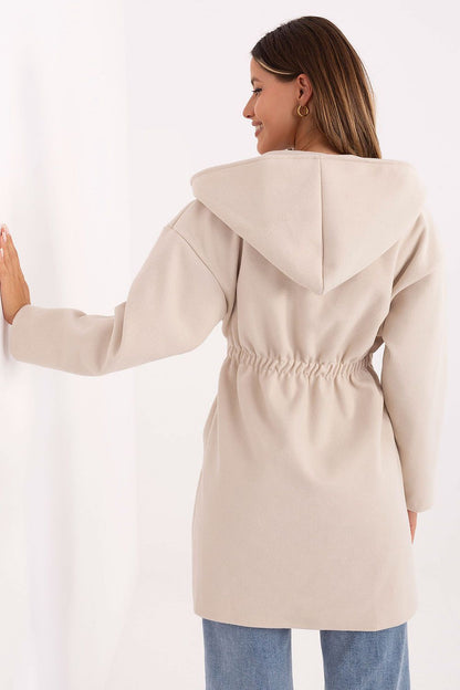 Elegant Rue Paris Coat displayed on a hanger, illustrating its refined style and versatility for various chic occasions.