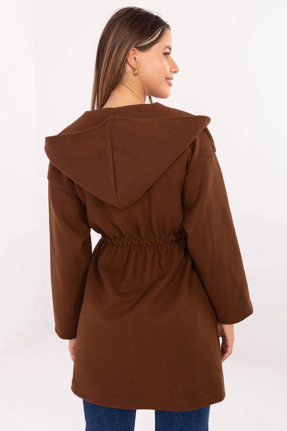 Elegant Rue Paris coat made of 100% polyester in a luxurious design for chic outfits, EU size 0.