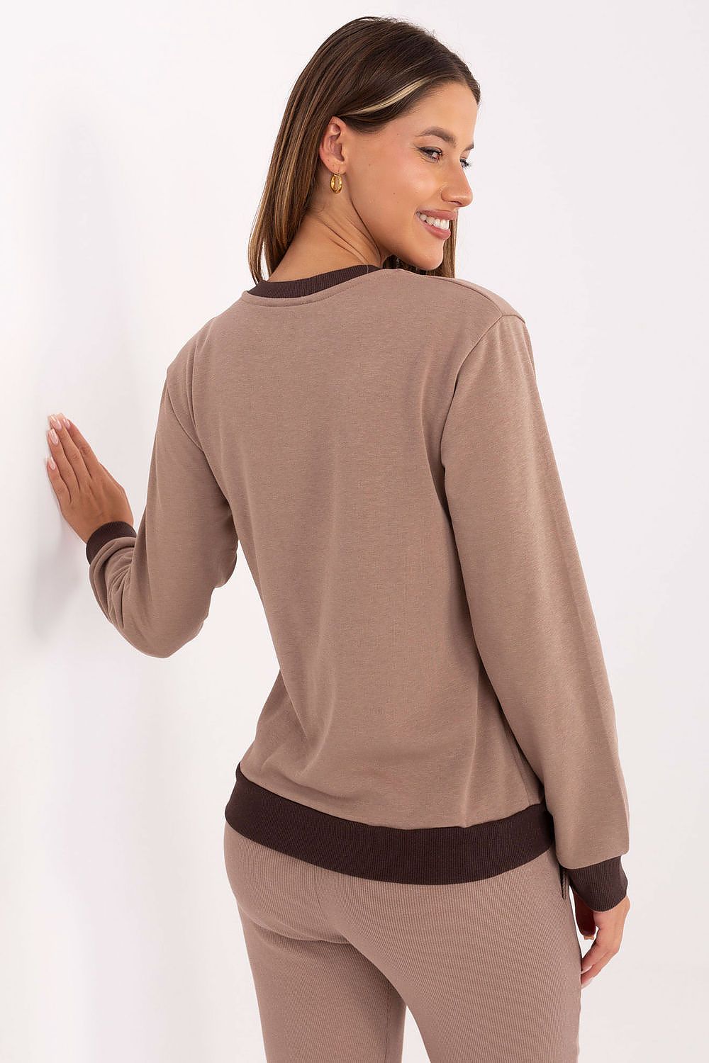 Chic women's casual sweatshirt by Relevance, designed with a classic silhouette, featuring delicate embroidery and perfect for everyday styling.