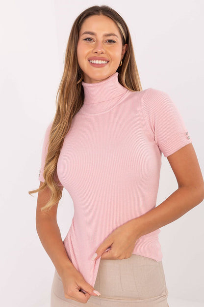 Chic short sleeve turtleneck women's sweater, size EU 0, designed by Factory Price, crafted from a comfortable and elegant viscose-polyamide blend.