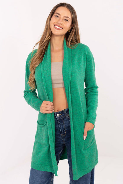 High-quality women's cardigan with long sleeves and no fastening, by Factory Price, ideal for layering in a sophisticated casual look.