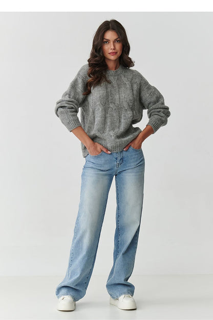 Luxurious women's jumper by Makadamia in EU size 0, showcasing a soft mohair blend with braided design, perfect for elegant layering.