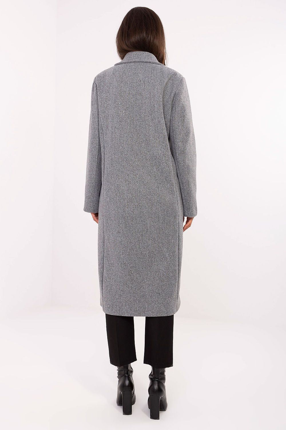 Sophisticated long cut coat for women by Factory Price made of 100% polyester, ideal choice for stylish occasions.
