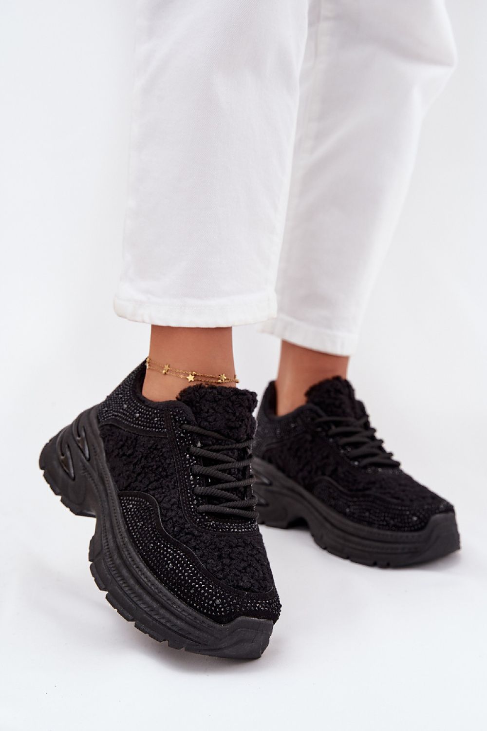 Chic European-sized women's platform sneakers with a fleece-lined interior, crafted by Step in Style for ultimate comfort.