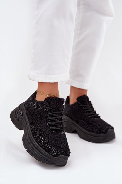 Chic European-sized women's platform sneakers with a fleece-lined interior, crafted by Step in Style for ultimate comfort.