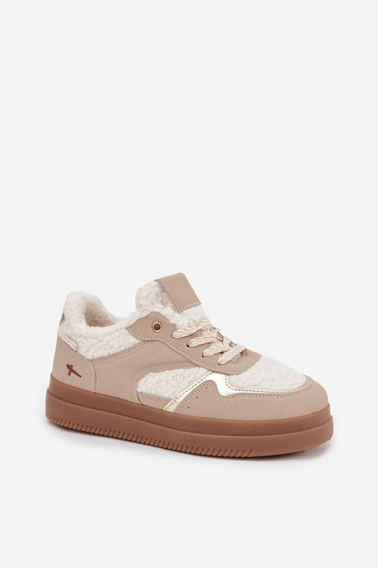 Stylish luxury Women's platform sneakers with sheepskin lining, designed by Step in Style, perfect for warmth and comfort.