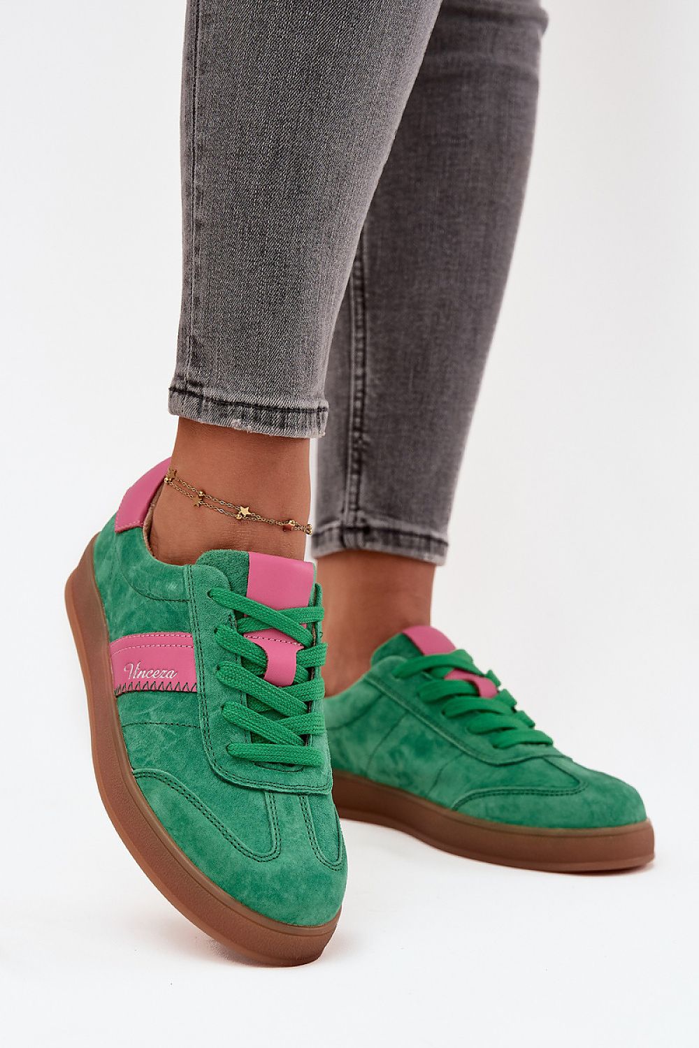 Vinceza Women's Suede Sneakers showcasing elegance and comfort with a sleek rubber sole, perfect for versatile styling, by Step in Style.