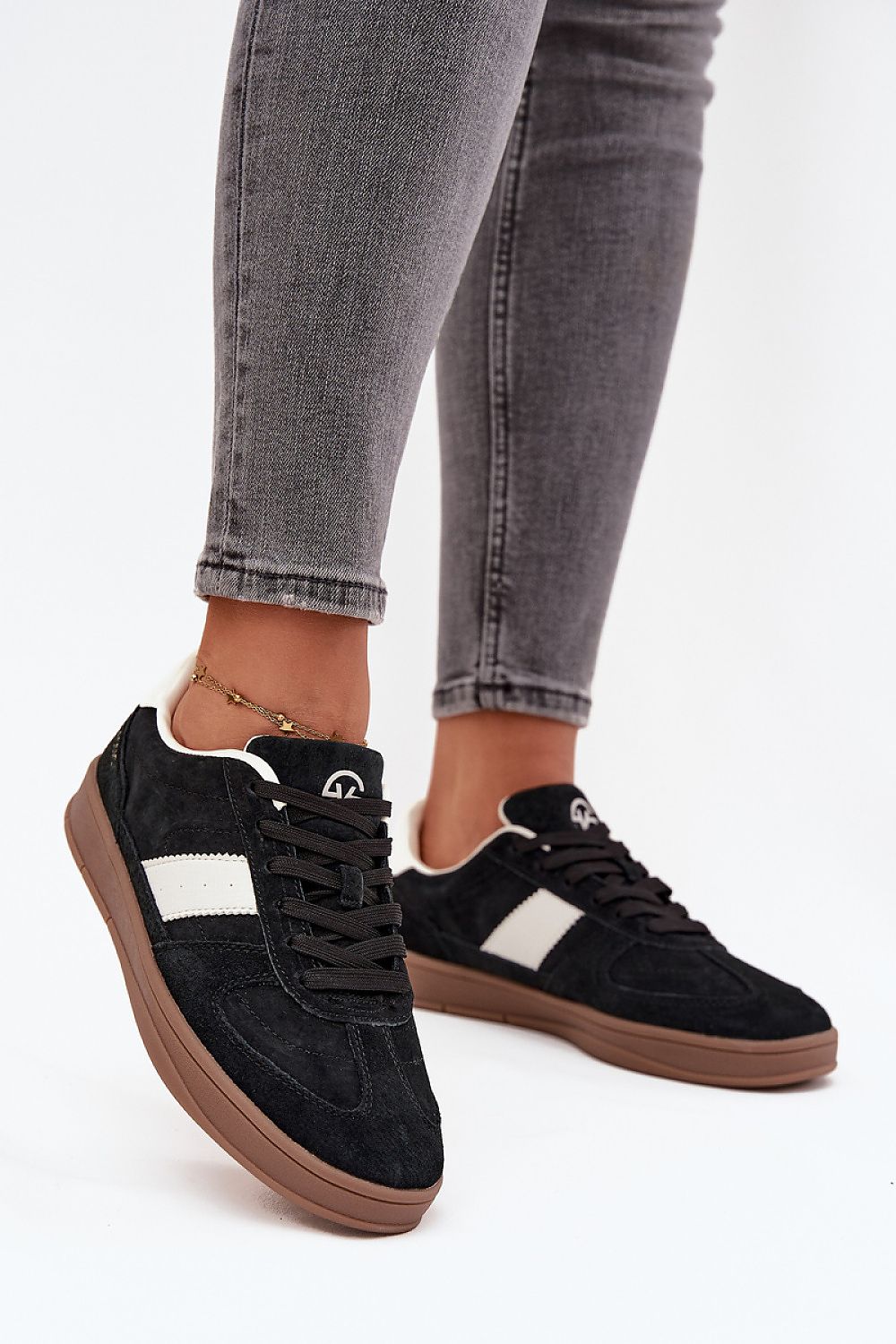 Close-up of Vinceza Women's Suede Sneakers detailing premium suede material and design, brought to you by Step in Style.