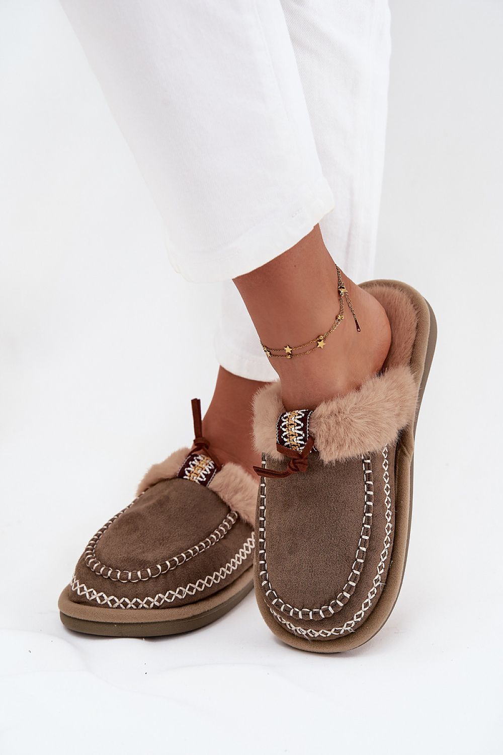 Deluxe women’s slippers by Step in Style, crafted from eco suede with beautiful embroidery, ideal for stylish comfort at home.
