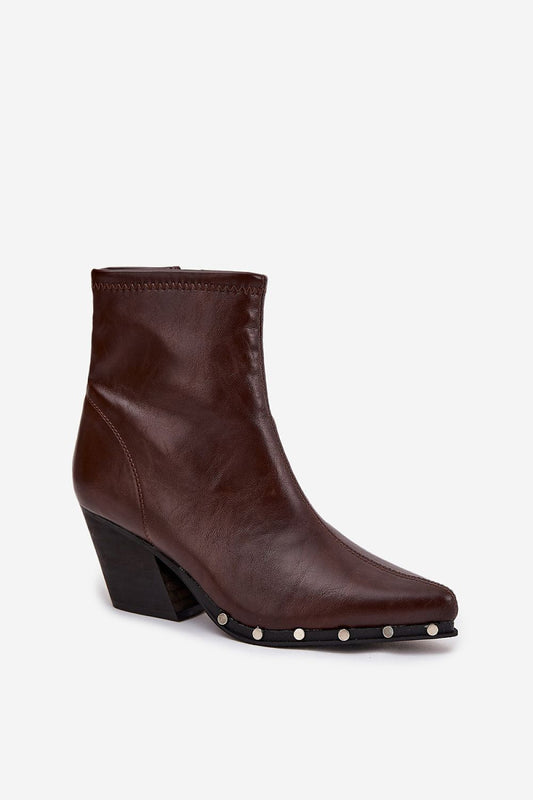 Elegant women's cowboy boots made from eco leather by Step in Style, showcasing decorative studs and a flattering silhouette, ideal for sophisticated ensembles.