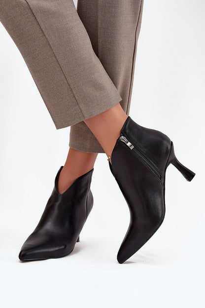 Luxury eco suede ankle heel boots for women, featuring a stylish zipper closure and stiletto heel, designed by Step in Style.