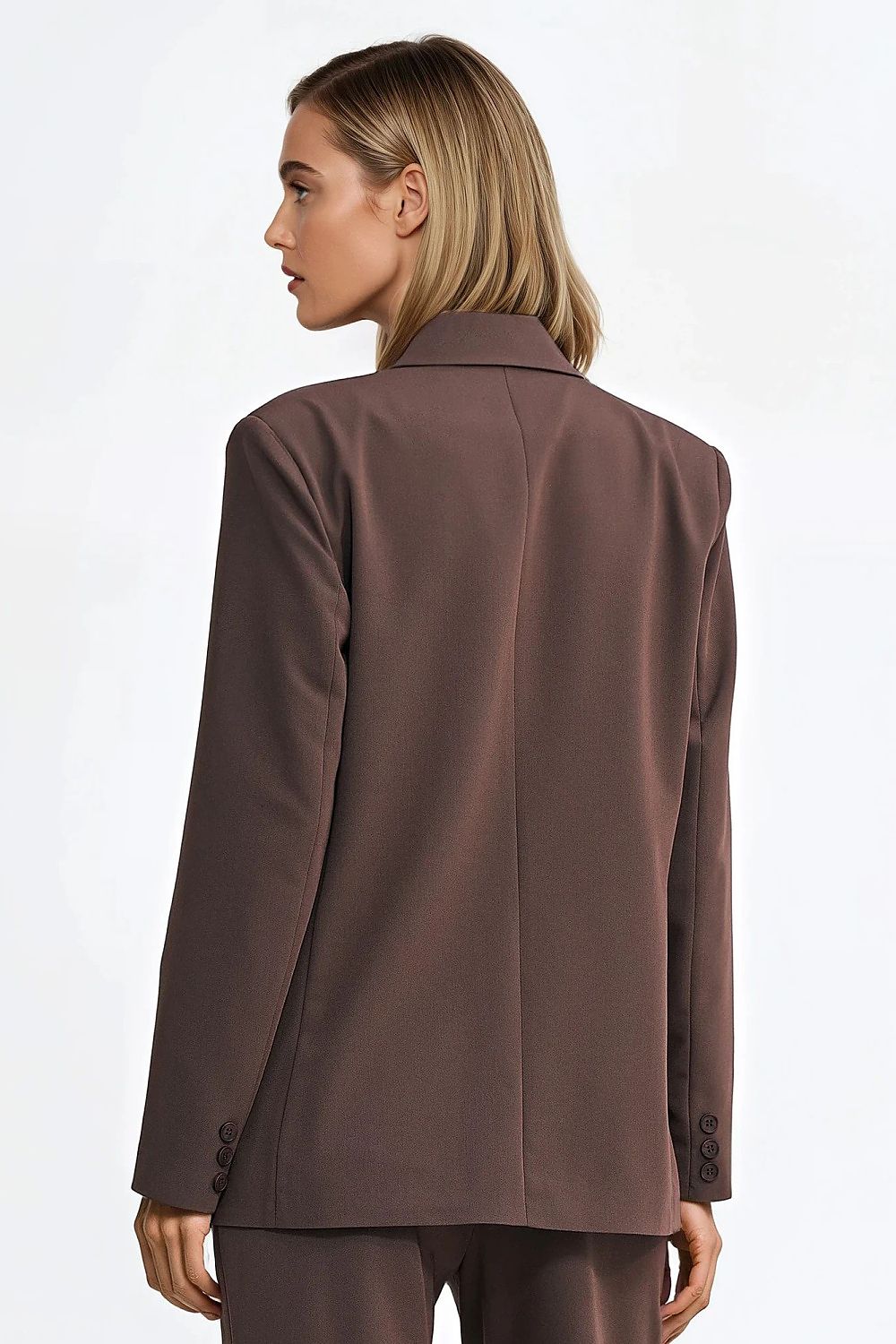 Luxury oversized women's blazer by Nife featuring classic lapel collar and double-breasted design, ideal for chic day and evening outfits.