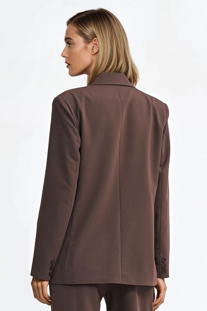 Luxury oversized women's blazer by Nife featuring classic lapel collar and double-breasted design, ideal for chic day and evening outfits.