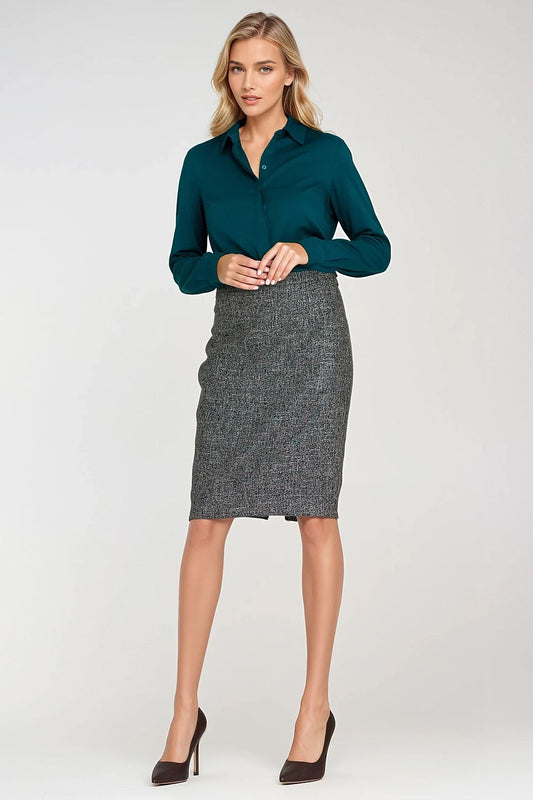 Stylish Nife Classic Women's Long Sleeve Shirt featuring a refined collar and buttoned placket, perfect for sophisticated casual or formal outfits.