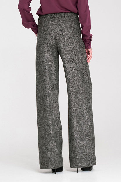 Luxurious wide leg trousers in high waist design by Nife, ideal for women seeking an elegant and fashionable outfit.
