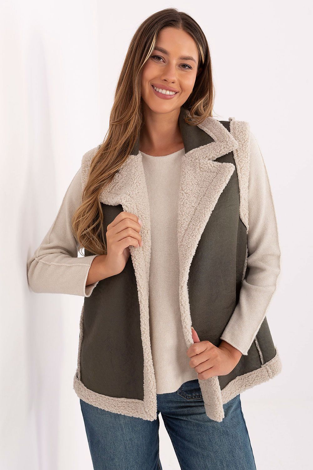 Luxurious women's sleeveless fur vest by Factory Price, crafted from lightweight polyester, perfect for autumn and winter styles.