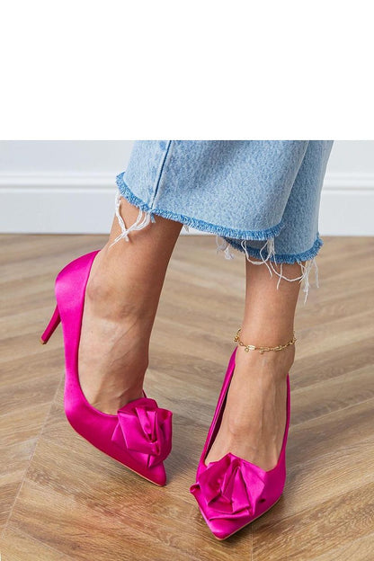 Luxury evening footwear from Solea, floral detail satin pumps with a slender heel, designed for a glamorous look.