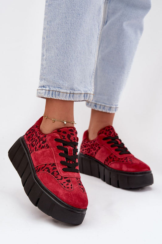 Vinceza Women's Leopard Print Suede Sneakers, elegant platform shoes offering stylish comfort, designed by Step in Style.
