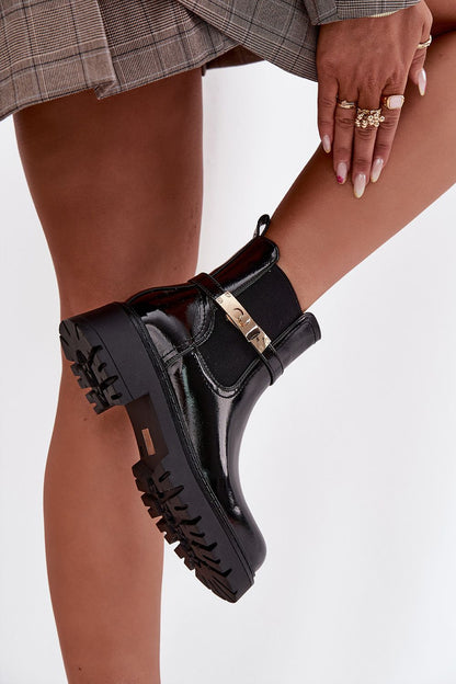 Luxurious women's ankle boots from Step in Style, showcasing an upscale 4 cm heel and chic gold accents, perfect for versatile everyday wear.