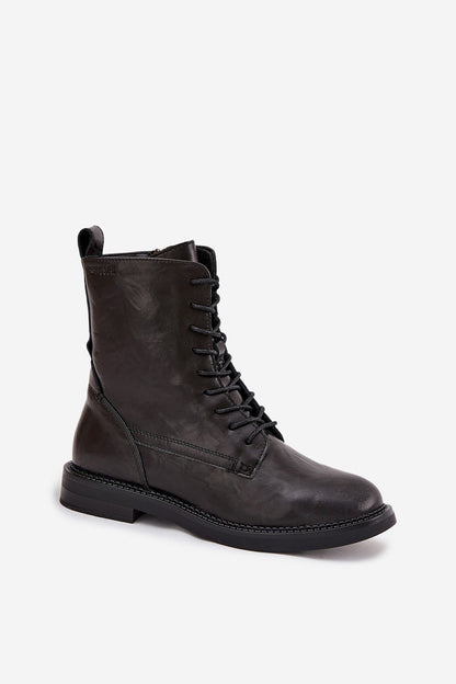 Classic women's work boots by Step in Style made of natural leather with a 3cm heel, ideal for chic everyday styling.