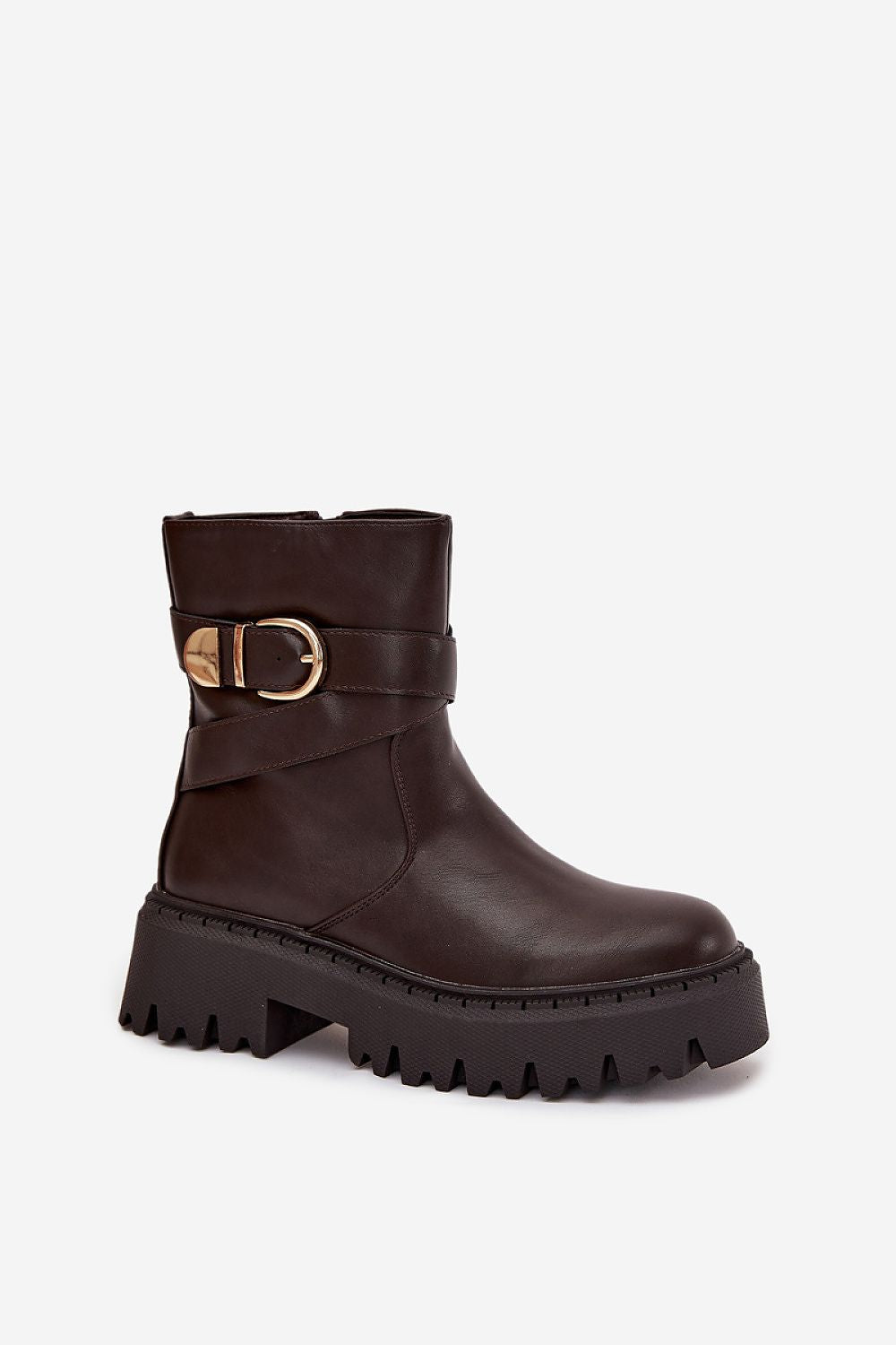 Close-up view of luxurious Women’s Eco Leather Ankle Boots by Step in Style, showcasing the trendy design and practical zipper for effortless wear.