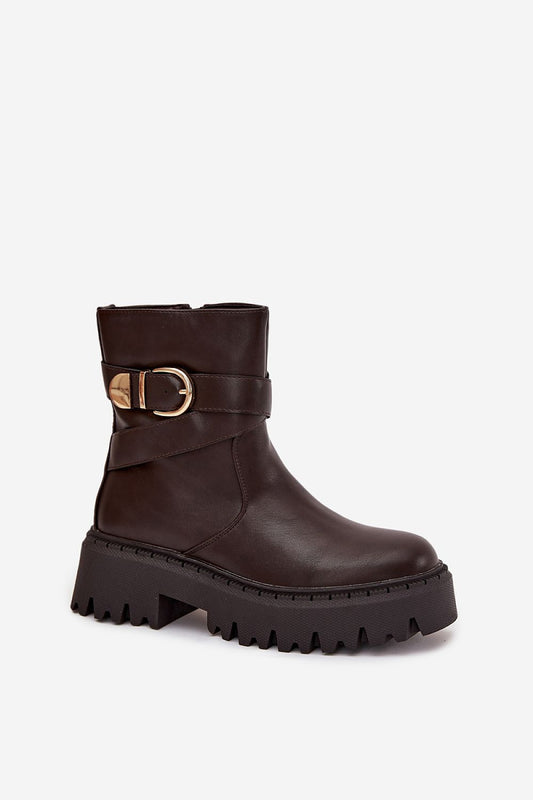 Close-up view of luxurious Women’s Eco Leather Ankle Boots by Step in Style, showcasing the trendy design and practical zipper for effortless wear.