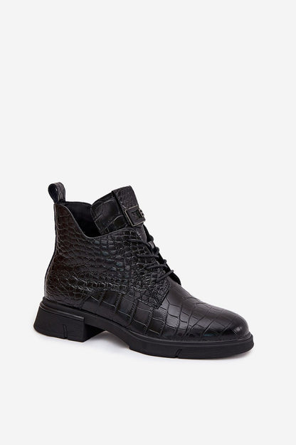 Elegantly designed Vinceza Women's Natural Leather Ankle Boots with a comfortable low heel and rounded toes, ideal for cooler days.
