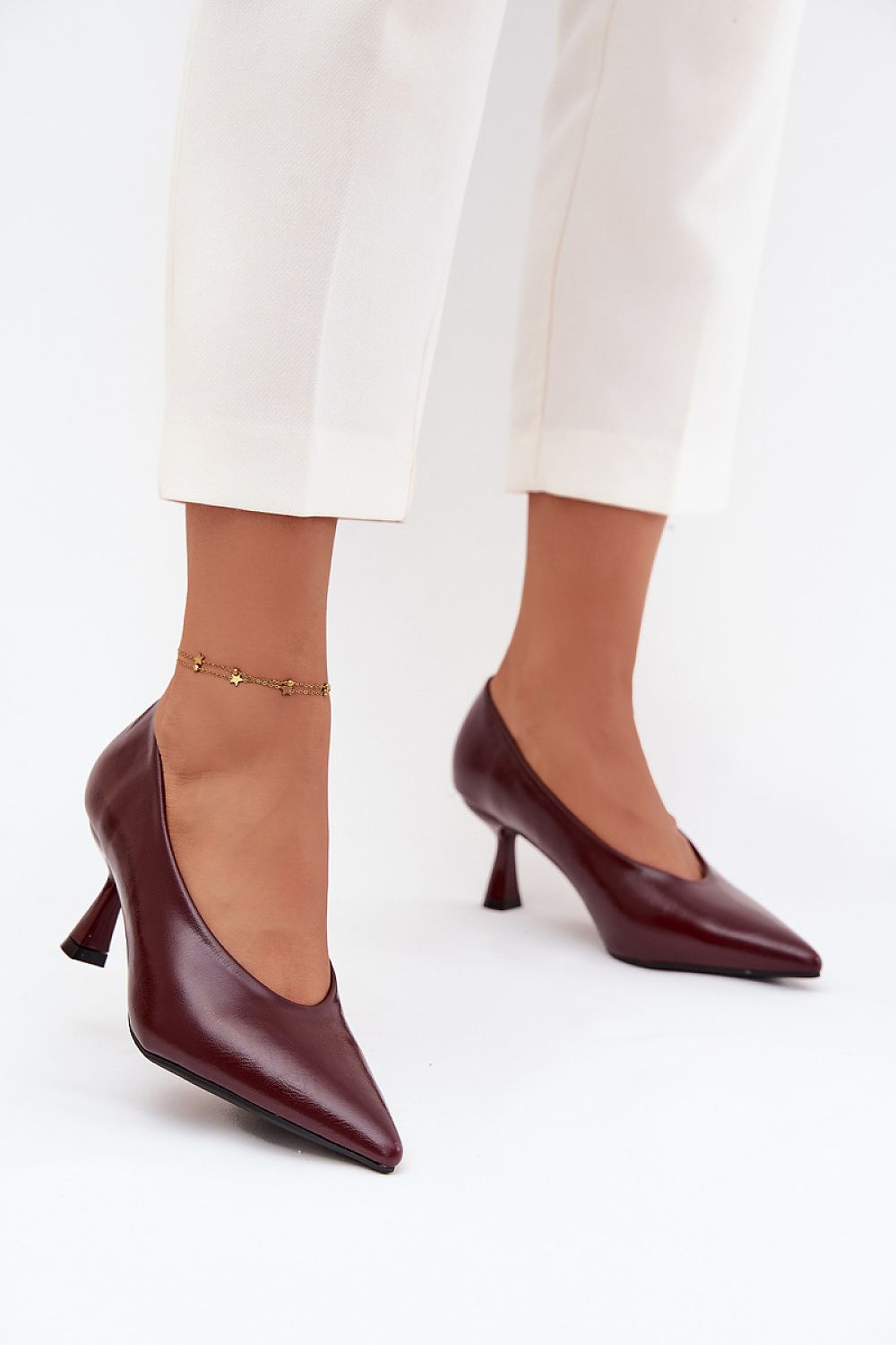 Elegant eco leather heel pumps by Step in Style, featuring a slender silhouette and 7cm stiletto heel, perfect for stylish comfort in sizes EU 36-41.